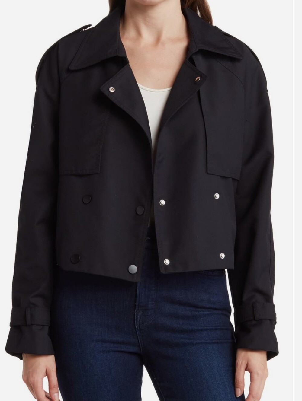 NWT Rachel Roy Cropped Trench Coat Sz L